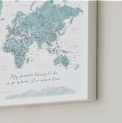 "Where I've never been world map" - Art Print in Ziggurat by Rosana Laiz Blursbyai - Frame Close-up