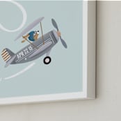 "aerobatics" - Personalized Art Print in Milky Blue by Leia Matt - Frame Close-up