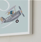 "aerobatics" - Personalized Art Print in Milky Blue by Leia Matt - Frame Close-up
