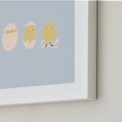 "Hatched" - Art Print in Baby blue by MinhAnh Nguyen - Frame Close-up