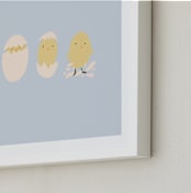 "Hatched" - Art Print in Baby blue by MinhAnh Nguyen - Frame Close-up