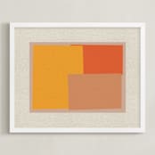 "Come And Stay With Me I" - Art Print in Albers Orange by Alain Castoriano - Framed