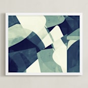 "Blues Night" - Art Print in blue by Carmen Guedez - Framed