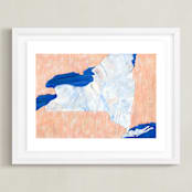 "New York in Paint" - Art Print in New York Blue by Denise Wong - Framed