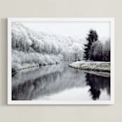 "Winter's Breath" - Art Print in White by Eva Marion - Framed