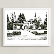 "House: Custom Print with Text" - Custom Print in Olive Shadow by Minted - Framed