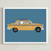"New York" - Personalized Art Print in Taxi by Jenna Holcomb - Framed