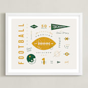 "American Football Vocab" - Art Print in Hunter by Dana Beckwith - Framed