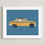 "New York" - Art Print in Taxi by Jenna Holcomb - Framed