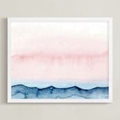 "Big Sky" - Art Print in pink pearl by Amelia Gluba - Framed