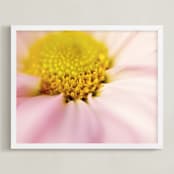 "Flowing Flower" - Art Print in Blush by Erin Niehenke - Framed
