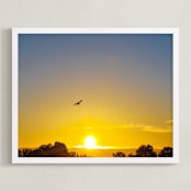 "In the rays of sun" - Art Print in Sunny yellow by NSMARK - Framed