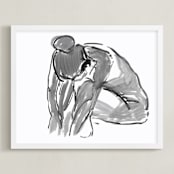 "Introvert" - Art Print in Grey by Miranda Mol - Framed