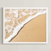 "A Day at the Beach" - Art Print in Sand by Mike Sunu - Framed
