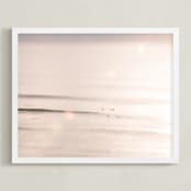 "Pacific Shine I" - Art Print in Sunset Blush by Shannon Howard - Framed