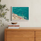 "Seaside" - Art Print in Bright Teal by Kitty Seeber - In a Room