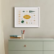 "American Football Vocab" - Art Print in Hunter by Dana Beckwith - In a Room