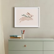 "Rabbit With Bow" - Art Print in Hunter Green by Vivian Yiwing - In a Room