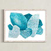 "Sea stones" - Art Print in Deep Sea by Emily Kariniemi - Framed