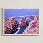 "Ocean meets the land" - Art Print in Ocean blue by NSMARK - Framed