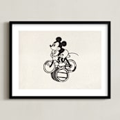 "Mickey is riding the bicycle backwards" - Art Print in Craft by Sumak Studio - Framed