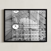 "La Grande Arche Paris_Photo collage" - Art Print in Black & White by katkerrart - Framed