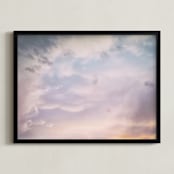 "Dark Clouds at Sunset" - Art Print in Sunset pink by Carol Schiraldi - Framed