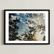 "Double The Oaks" - Art Print in Smalt Blue by Candice Estep - Framed