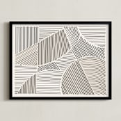 "Colored Lines I" - Art Print in Sand by David Michuki - Framed