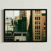 "Chicago Grid" - Art Print in Golden by Ana V. Ramirez - Framed
