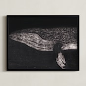 "Majestic Humpback Whale" - Art Print in Deep Sea by Sabrin Deirani - Framed