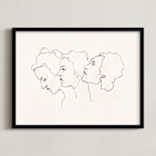 "Three Faces" - Art Print in Eggshell White by Kirsta Benedetti - Framed