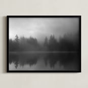 "Fog Reflection" - Art Print in Grey by Jennifer Morrow - Framed