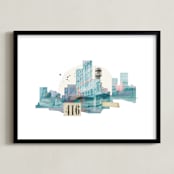"City Dream" - Art Print in Haze by Field and Sky - Framed
