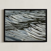 "Wave Forms" - Art Print in grey blue green by Sea and Sky - Framed