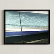 "Boat Hull, Maine" - Art Print in eau de nil by Annie Seaton - Framed