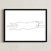 "Sleepy Kitty" - Art Print in White by Tyler Tea - Framed