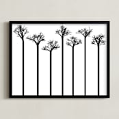 "Stand Tall" - Art Print in black on white by Leanne Friedberg - Framed