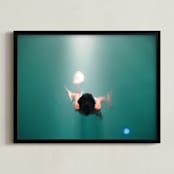 "Pool Illumination" - Art Print in Sea green by Georgia Tankard - Framed