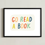 "Go Read a Book" - Art Print in Terra Cotta by Rachel K. Swanson - Framed