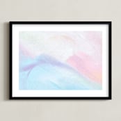 "Pastel Mountains" - Art Print in Berry by AYR - Framed