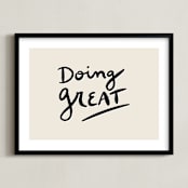 "Doing Great" - Art Print in Off White by Erika Firm - Framed