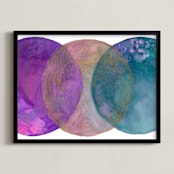 "Worlds Collide 2" - Art Print in Deep Purple by Laura Rodil - Framed