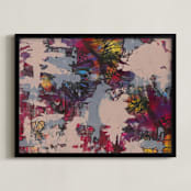 "Upstart Complete" - Art Print in Fuchsia by Angela Simeone - Framed