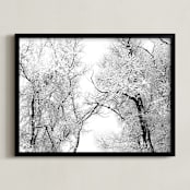 "Silent Storm" - Art Print in winter grey by Leslie Le Coq - Framed