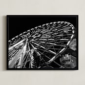 "big WHEEL" - Art Print in black and white by Gail Schechter - Framed