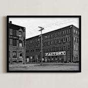 "Factory in Monochrome" - Art Print in Antique Monochrome by Brian Collins - Framed