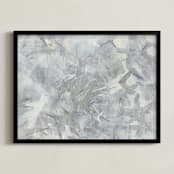 "Neutral Storm" - Art Print in Khaki and Grey by Angela Simeone - Framed