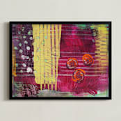 "Polygraph" - Art Print in Raspberry Pink by Stacy Kron - Framed