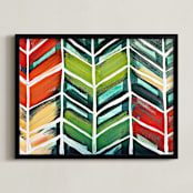 "Chevy's Chase" - Art Print in Tropicana Green by Stacy Kron - Framed